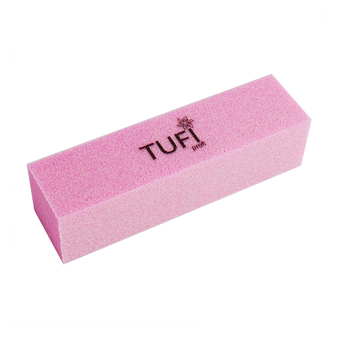 Баф для нігтів Tufi Profi Premium брусок 150/150 гритів, рожевий (0122160)